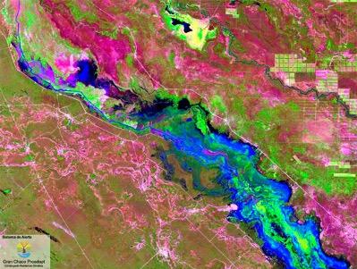 大查科地区的洪水风险图。