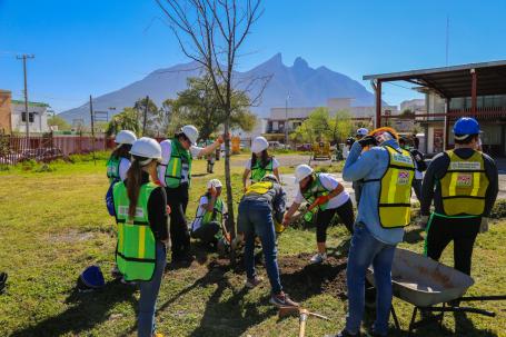 社区成员参与DistritoTec的再造林计划。
